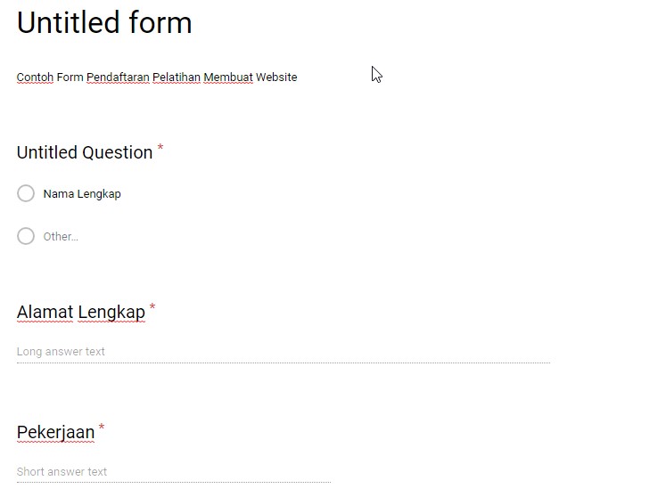 Pertanyaan Contoh Google Form / Cara Membuat Soal Pilihan Ganda Atau
