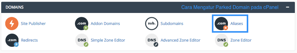 mengatur parked domain