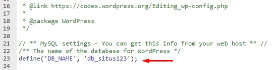 mengganti nama database wordpress 6