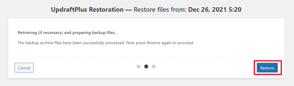 cara mudah restore wordpress 14