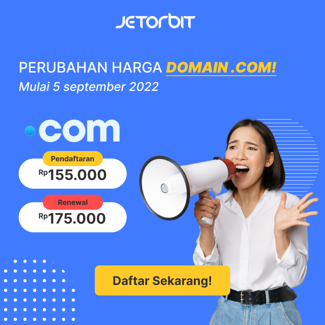 perubahan harga domain .com