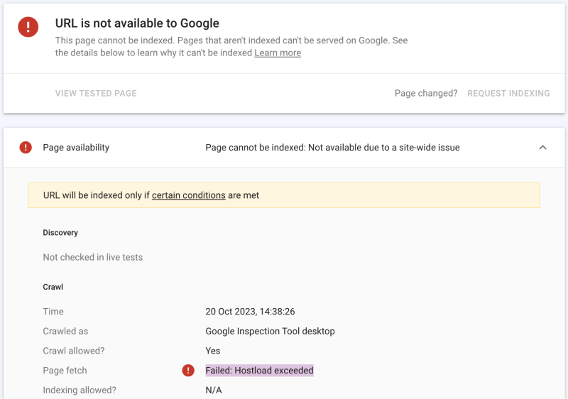 Issue Hostload Exceeded Saat Indexing di Google Search Console
