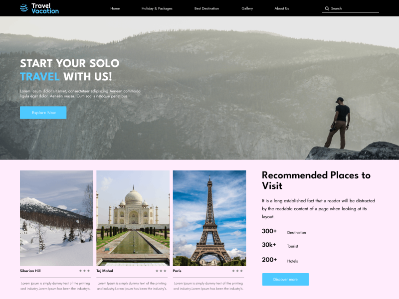 Rekomendasi Template Website Travel