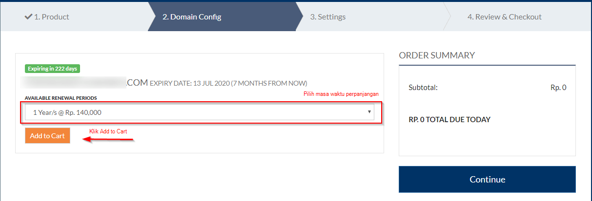 cara perpanjang domain