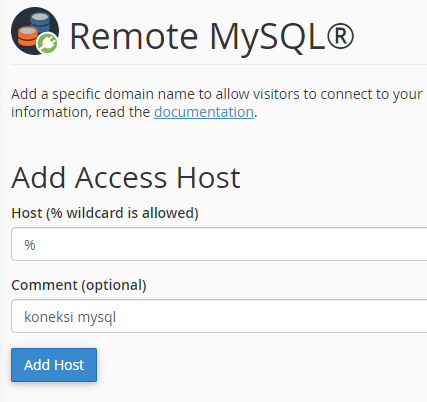 access host remote mysql jetorbit