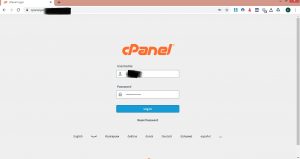 tampilan halaman login pada cpanel