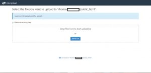 halaman upload file pada cpanel