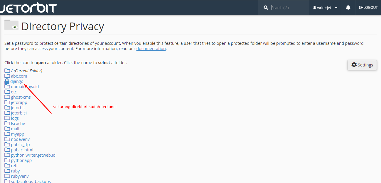 Melindungi direktori Dengan Directory Privacy Di cpanel