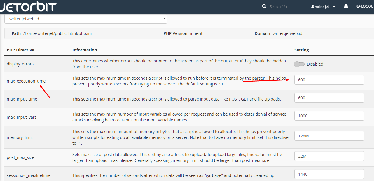 Cara Mengubah Limit Waktu Eksekusi(Max_execution_time) Di Cpanel