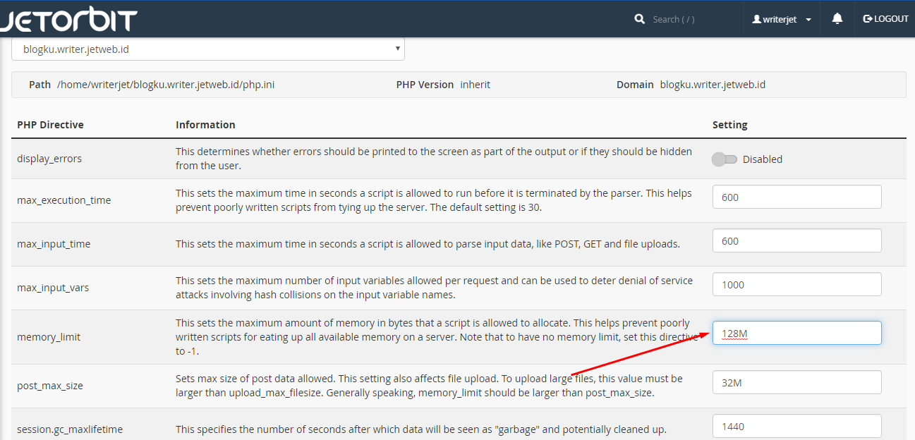 Cara Mengubah Memori Limit PHP di Cpanel