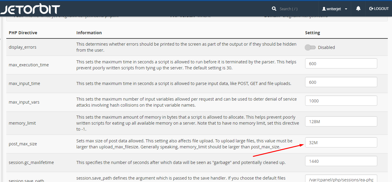 Cara Mengubah Post_Max_Size di Cpanel