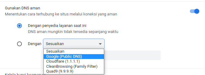 Fitur Baru DNS Chrome