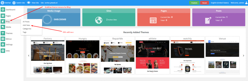 Menambah Blog di Sitepad Website Builder