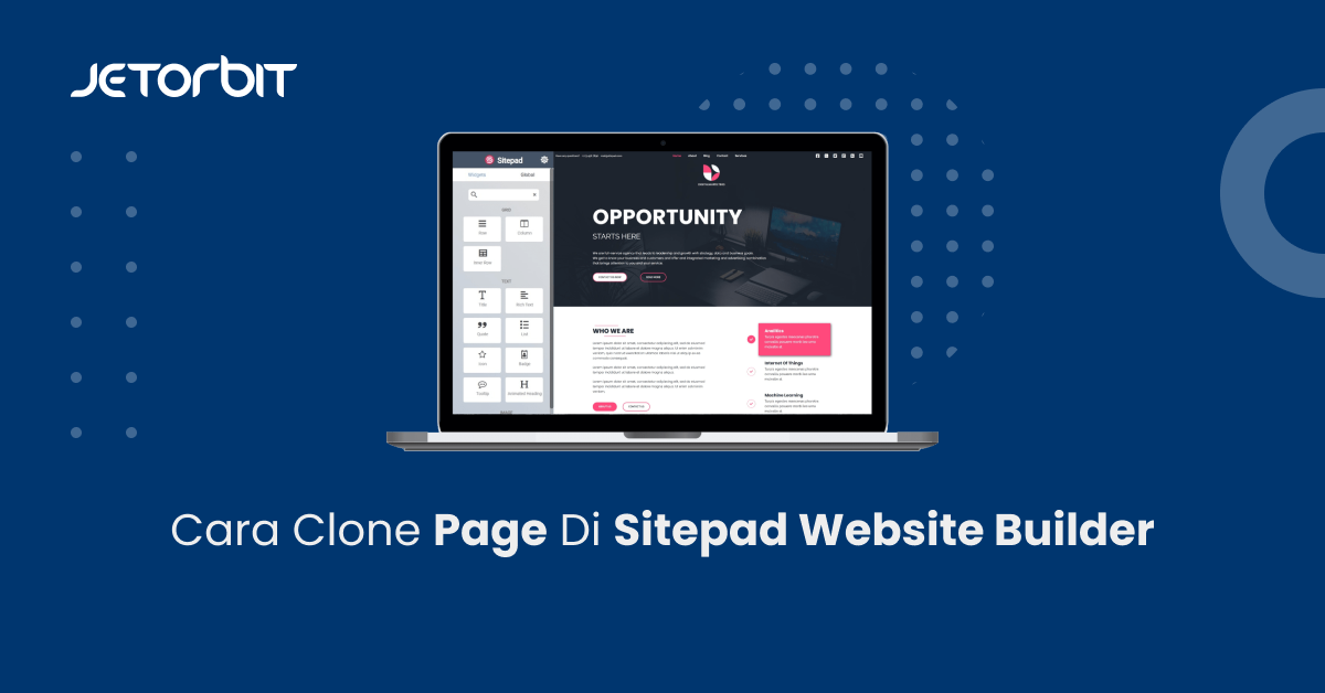 Cara Clone Page di Sitepad Website Builder