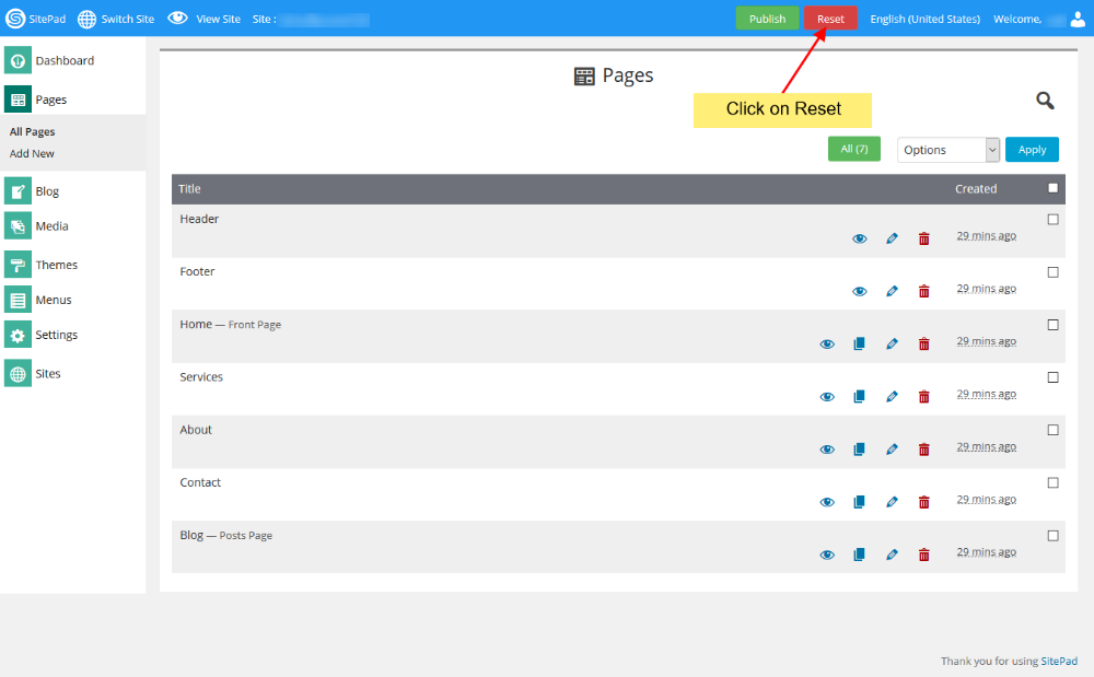 Cara Reset Sitepad Website Builder