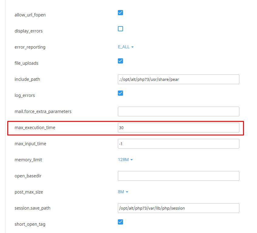 Cara Mengubah max_execution_time di Directadmin.