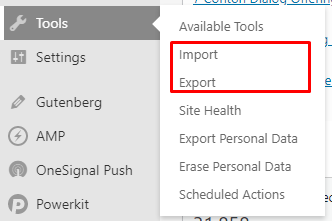 Cara Import Export Menu di WordPress