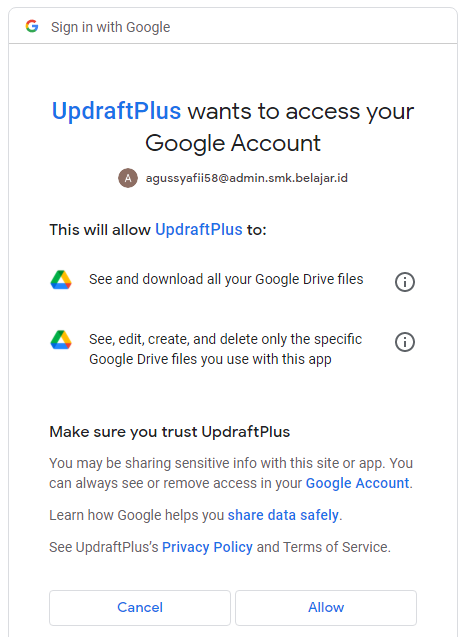 Cara Otomatis Backup Website WordPress Ke Google Drive