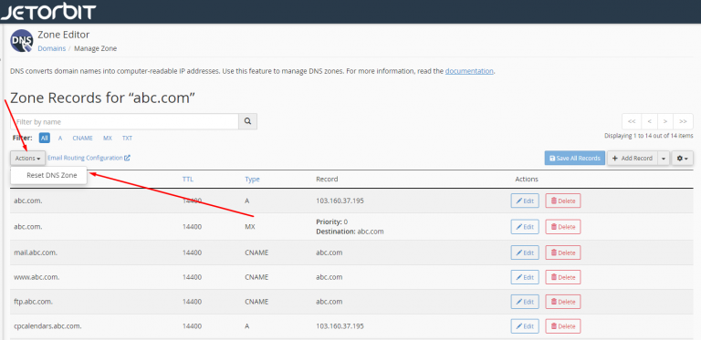 Cara Reset DNS Record di Cpanel - Panduan Hosting Jetorbit