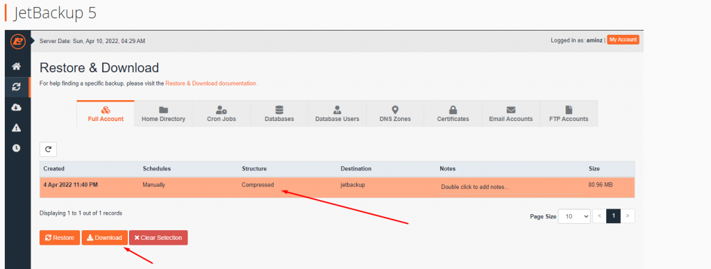 Cara Backup Akun Cpanel Menggunakan Jetbackup 5