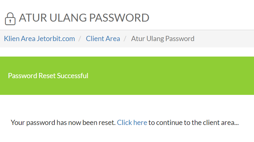 Cara Reset Password CLient Area Jetorbit