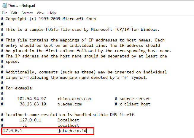 Cara Setting Nama domain Sendiri di localhost Xampp