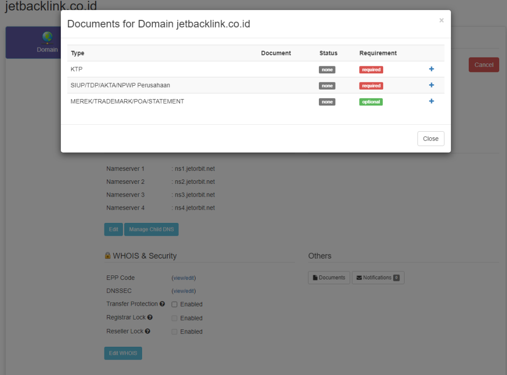 Cara Upload Dokumen Kelengkapan Domain *.id