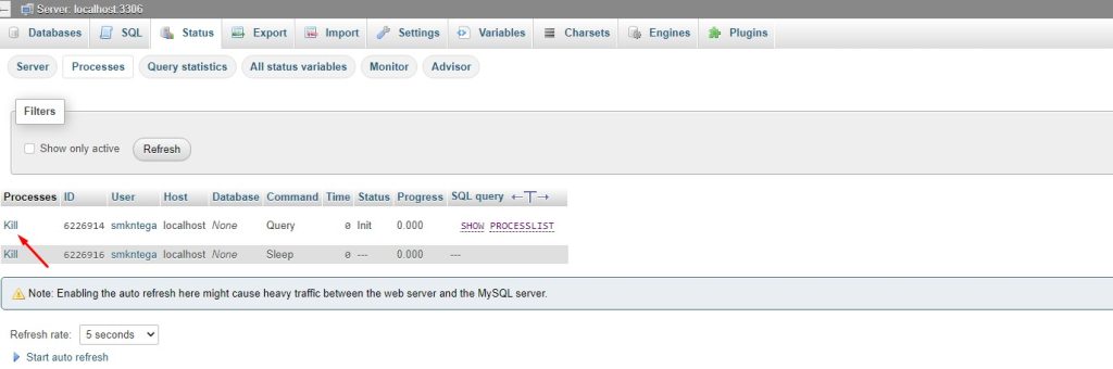 Cara Kill Proses MySQL di Cpanel