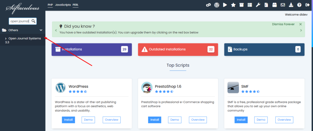 Cara Install OJS (Open Journal System) Pada Cpanel Melalui Softacolous