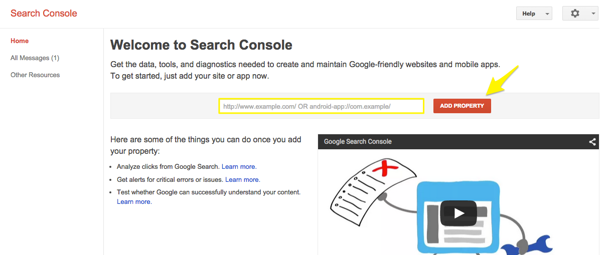 cara setting webmaster