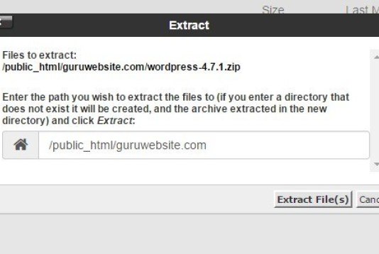 extract file WordPress tadi